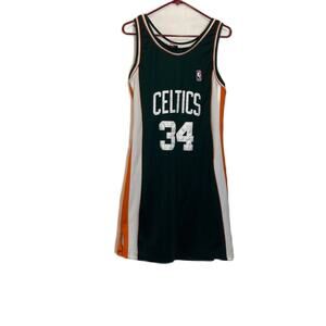 NBA Boston Celtics #35 Green & Orange Stripe Jersey Sportswear Trendy Dress M